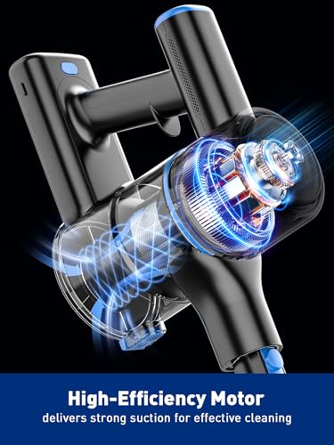 SINCHEREU A27B Cordless Vacuum Cleaner, 8-in-1 Powerful Suction Stick Vacuum, 40Mins Runtime Detachable Battery, 3 Power Modes & LED Display, Ideal for Home, Car, Hard Floor, Carpet, Pet Hair