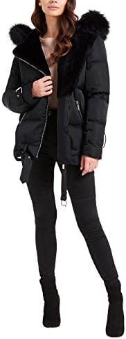 Lipsy Womens Asymmetric Zip Puffer Jacket Black US 0 (UK 4)