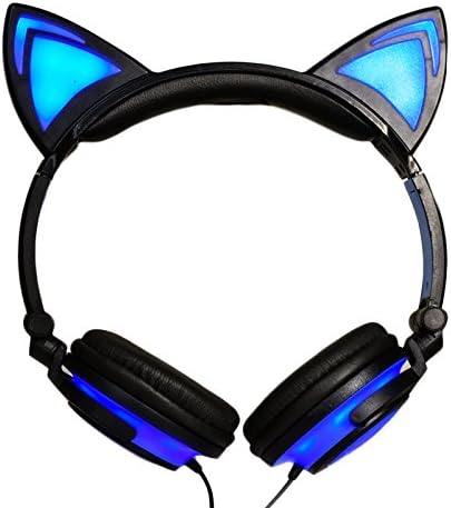 ShuaiZE Kids Headphones Wired Over-Ear Foldable LED Gaming Flashing Lights with USB Charger Earphone Headset for iPhone 6s,6s Plus,Android,iPad and Computer.