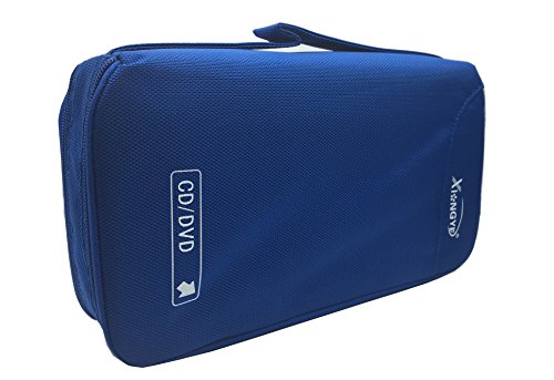 Wismart 96 Capacity Discs CD DVD Blu-Ray Portable Wallet Storage Organizer Holder Case Bag Album Box (96-Capacity, Blue)
