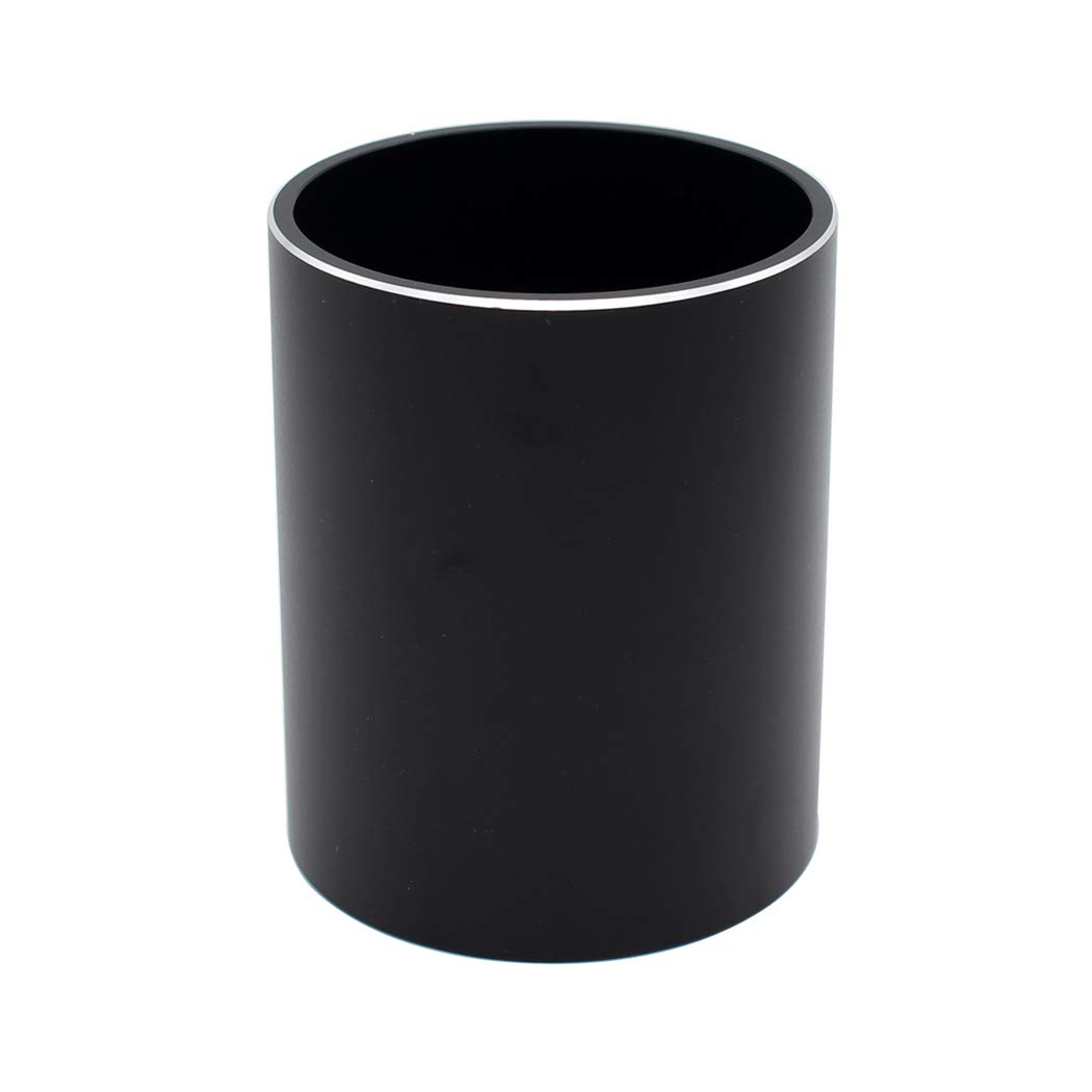 Hillento Modern Aluminum Alloy Round Metal Pencil Holder and Makeup Organizer for Office School Home, Black