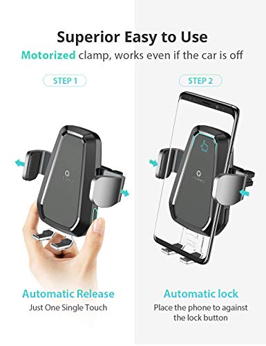 VICSEED Wireless Car Charger,10W Fast Charging, Wireless Charging Car Mount, Auto-Clamping Dashboard & Vent Phone Holder Compatible with iPhone Xs Max XR X 8 Plus, Samsung Galaxy S10+ S10 S9 Note 9