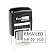 ExcelMark Emailed - Self-Inking Rubber Date Stamp - Compact Size - Black Ink
