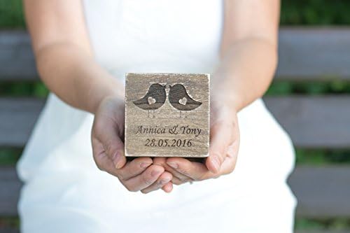 Rustic ring box wedding Ring Holder Burlap Ring Bearer Pillow Lace Box RIngs boxes Shabby Chic Wedding ring pillow