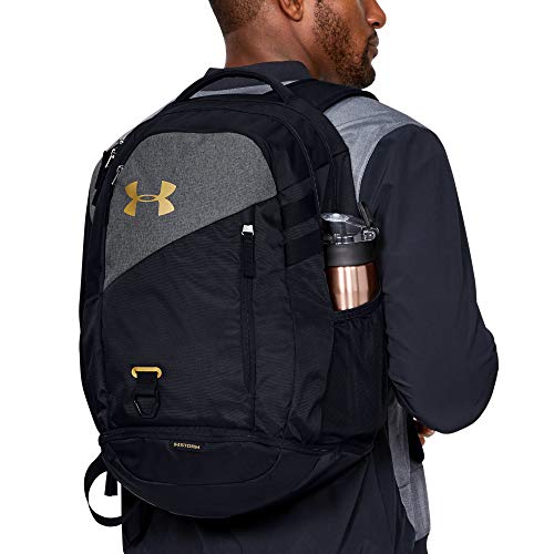 Under Armour Adult Hustle 4.0 Backpack , Black (003)/Metallic Gold