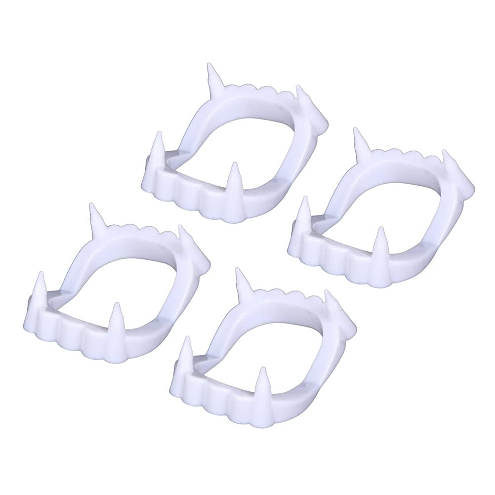 Toyvian 24pcs Vampire Teeth, Plastic Fake Fangs for Halloween Vampire Cosplay (White,2 x 1.6)