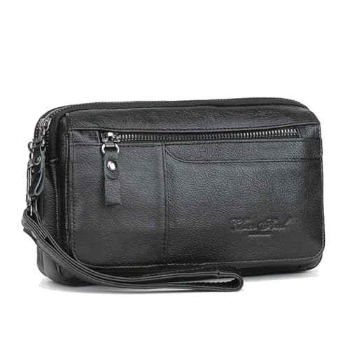 Leather Clutch Bag Wrist Bag for Men Women Outdoor Business Travel Organizer Wrist Strap Waist Bag Coin Purse Multiple Pocket Phone Holder iPhone 7 Plus/8/8 Plus/X, #01