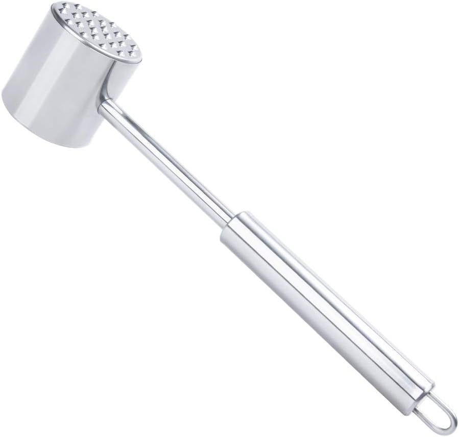 AISHNA Fleischhammer aus Edelstahl,doppelseitig Fleischklopfer-Tool 304 Edelstahl,Spülmaschinenfest