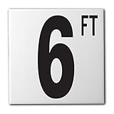 Aquatic Custom Tile Ceramic Swimming Pool Waterline Depth Marker 6 FT Smooth Finish, 5 inch Font