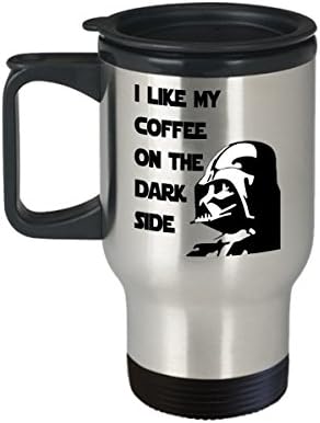I Like My Coffee On The Dark Side Travel Mug, Star Wars Themed Travel Mug, Darth Vader