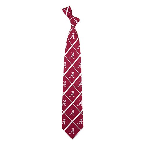 Eagles Wings EAG-7701 Alabama Crimson Tide NCAA Silver Line Woven Silk Mens Tie