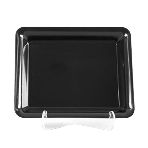 CaterLine Heavyweight Plastic Rectangle Catering Tray, 14 x 10-Inch, Black (25-Count)