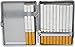 Set of 2 Metal-Plated 100s Leather Cigarette Case & Stash Box (Buffalo Black)