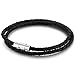 Jstyle Braided Leather Bracelets for Men Bangle Bracelets Magnetic Clasp Wristband 8.5 Inch Black