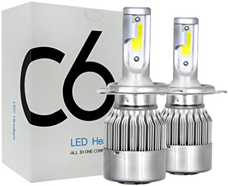 H4 LED Headlight Bulbs Conversion Kit 72W 8000Lumens 6000K COB Chip 9003 HB2 Headlamp Bulbs Hi/Lo Beam Fog Driving Light With Fan Xenon White Extremely Bright 2 Years Warranty - 2 Pack