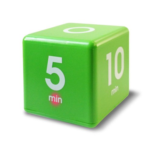 The Miracle Cube Timer, 1, 5, 10 and 15 Minutes, for Time Management, Kitchen Timer, Kids Timer, Workout Timer, Green