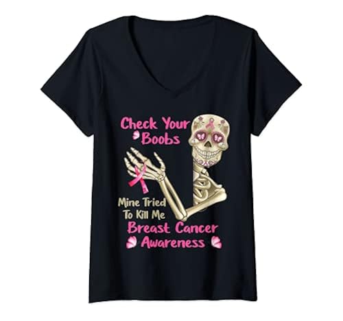 Womens Check Your Boobs Mine Tried To Kill Me Breast Cancer Gifts