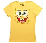 SpongeBob SquarePants Basic Bob Face Yellow Juniors T-shirt Tee