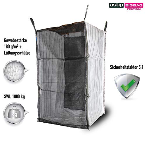 ASUP Holz Bag 100x100x165-2 Seiten Netzgewebe - 2 Seiten PP-Gewebe mit Lüftungsschlitzen, SWL 10 – Bild 5