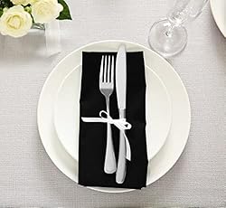 Utopia Kitchen Black Cloth Napkins [12 Pack, 20x20
