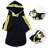 CT COUTUDI Yellow Stripe Black Pet Cat Dog Hoodies Clothes for Small Dogs Shirts Puppy Casual Pullover Outfits (L)