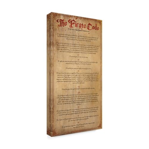 Wrapped Canvas Wall Art - Porter Hastings 'The Pirates Code' Wall Art for Livin…