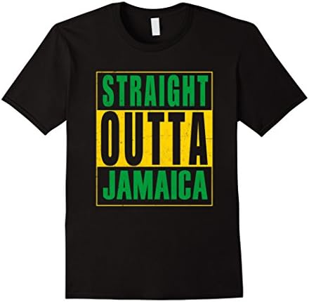 Men's Straight Outta Jamaica T-Shirt Small Black
