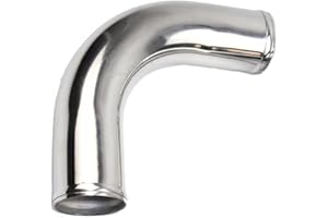 AotoKoop OD 3.5in (89mm) Air Intake Tube 90 Degree Aluminum Elbow Intercooler Pipe, Polished Finish