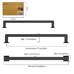 Amerdeco 10 Pack Matte Black Cabinet Pulls 7-1/2