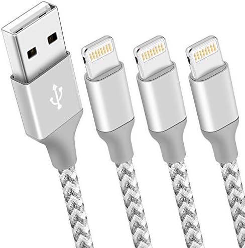 iPhone Charger Mfi Certified Lightning Cable 3Pack 10FT Nylon Braided iPhone Charger Cable Fast Charging Syncing Long Cord Compatible iPhone 12/Max/11Pro/11/XS/Max/XR/X/8/8P/7 and More