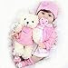 Aori Realistic Reborn Baby Doll 22 Inch Lifelike Weighted Reborn Baby Girl Doll with White Bear Accessories