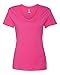 Hanes Women's Short Sleeve Nano-T V-Neck Tee Wow Pink 2XL