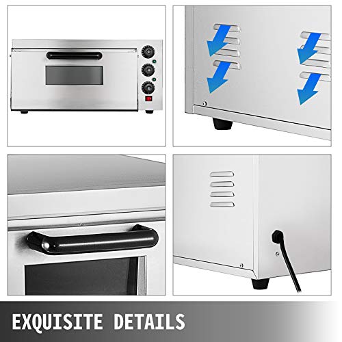 VEVOR 14'' Commercial Pizza Oven Countertop,110V 2000W Stainless Steel