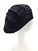 ANGELA & WILLIAM Women Ladies Baggy Beret Chunky Knit Knitted Braided Beanie Hat Ski Cap Black