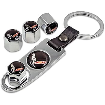 Chevy Corvette C6 Logo Chrome Tire Stem Valve Caps – Set Of 5 By License Frame Inc.