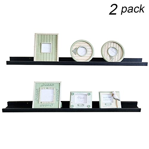 SHELVING SOLUTION Large L Shaped Floating Shelf (Set of 2, Black 45 1/4 Inch) - Thumbnail 4