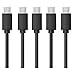 IWO [5-Pack] PowerLine Micro USB - [Assorted Lengths] for Samsung, , Android Smartphones and More, ,micro usb,charging cables (Black)