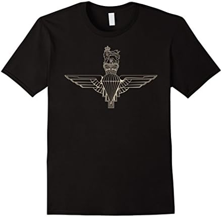 Mens British Paras wings badge, paratroops airborne 2nd t-shirt Large Black