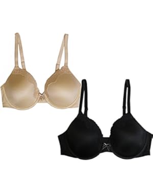 Women's Comfort Bra (2 PACK) with Lace Trim