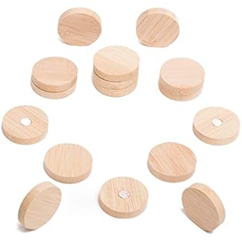 Wooden Bamboo Fridge Whiteboard Magnets - Beautiful, Cute and Unique Refrigerator and Office Magnets for Photos, Notes and Papers - Circle 16 Pack - Eye-Catching Decorations by Happy Gorilla Shop