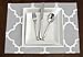 Set of 4 - Grey & White Trellis Placemats Topper Table Mat