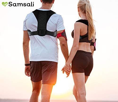 Samsali Posture Corrector, Adjustable Posture Corrector for Men and Women, Back Straightener and Shoulder Support, Best Posture Corrector for 2019, Medium