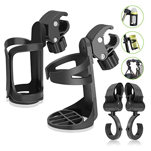 Bike Cup Holder- Uiter Stroller Bottle Holders, Universal 360 Degrees Rotation Drink Bottle Cup Holder for Baby Stroller/Pushchair, Bicycle, Wheelchair and Motorcycle (2 Packs)