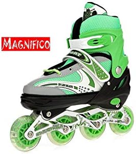 MAGNIFICO Super Quality Inline Skating Adjustable Shoes 4 Wheeler (Size 38-43)