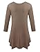 BELAROI Women 3/4 Sleeve Swing Tunic Tops Plus Size T Shirt (1X, Khaki)