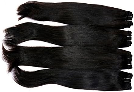 Sukanya Hair Real Human Hair Weft For Women 100 grams (20 inch, Black)