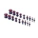 BodyJ4You 36PC Gauges Kit Purple Blue Acrylic Taper Plug 14G-00G Ear Stretch O-Rings Body Piercing