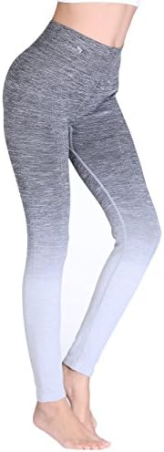 Freeskin Women Ombre Yoga Pants Power Flex High Waisted Stretch Fitness Running Workout Leggings(2015Grey,S/M)