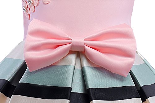 NSSMWTTC Flower Girls Ruffles Dresses Toddler Baby Birthday Halloween Day Pageant Dress (Pink,100) - Thumbnail 5