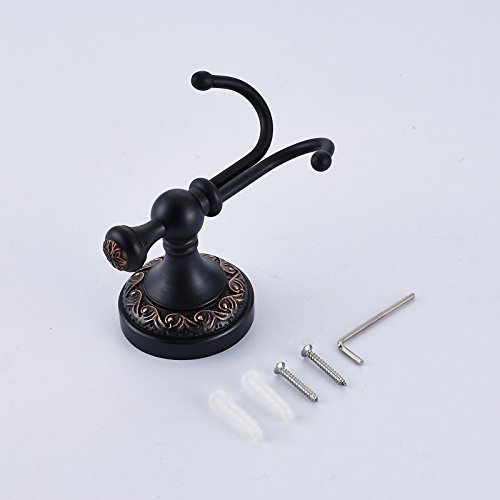 ROZIN Wall Mounted Bath Towel Hook Clothes Robe Hanger Oil Rubbed Bronze - Thumbnail 2